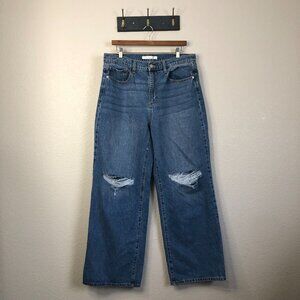 Altar'd State 100% Cotton Blue High Rise Mom Jean Women's 31 Wide Leg Distressed